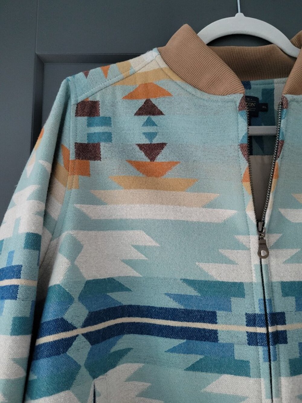 Limited-edition Pendleton Aqua Rio Rancher Wool Bomber Jacket Mint Condition XL - Picture 7 of 16